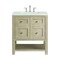 James Martin Vanities 30'' Single Vanity, Whitewashed Oak w/ 3 CM Lime Delight Quartz Top 330-V30-WWO-3LDL - alternate 1
